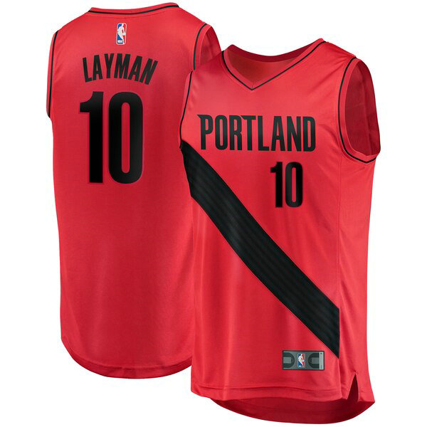 Maillot Portland Trail Blazers Homme Jake Layman 10 Statement Edition Rouge